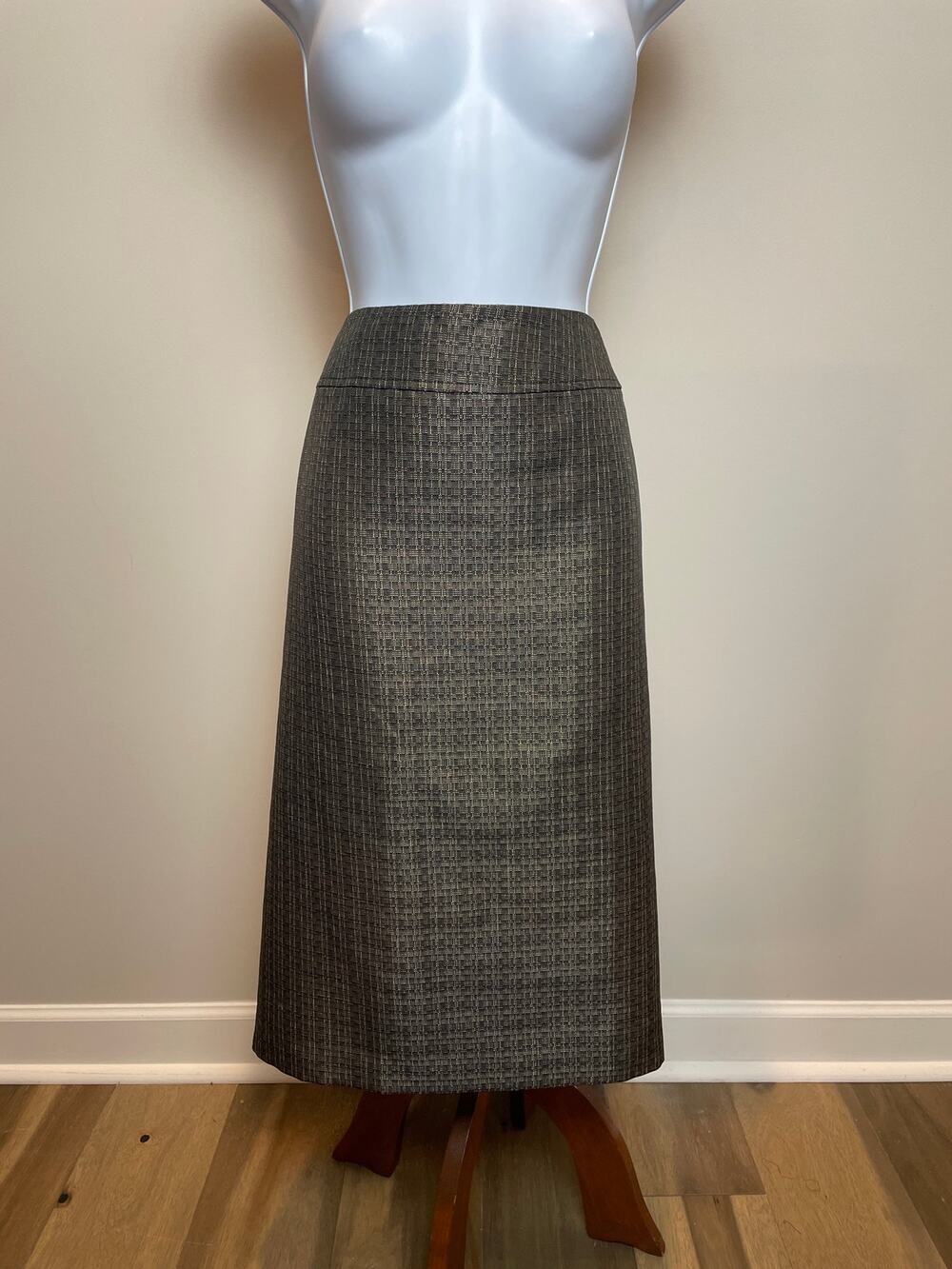 Jones Studio Skirt Size 18W Brown Twill Midi Lined Elastic Waist New With Tag